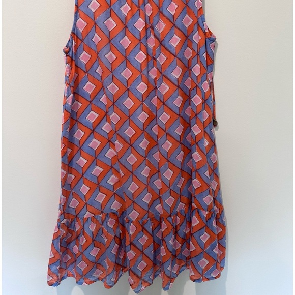 Oliphant Orange Pink Blue Diamond Sleeveless Ruffle Hem
Dress Size M - Picture 8 of 10